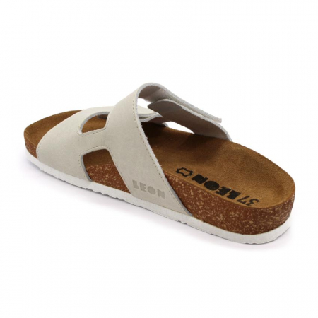 Papuci - Papuci cu talpa ortopedica Leon 4051 alb ivory - dama
