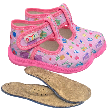 Încălțăminte cu talpă ortopedică - Papuci de casa Doss 5 roz Girly - fetite