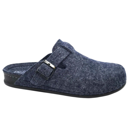 Saboți de casă din lână - Dr Feet - Papuci de casa Dr Feet 600 bluemarin - barbati