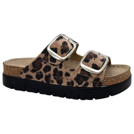 Încălțăminte cu talpă ortopedică - Papuci Doss 617 animal print - dama