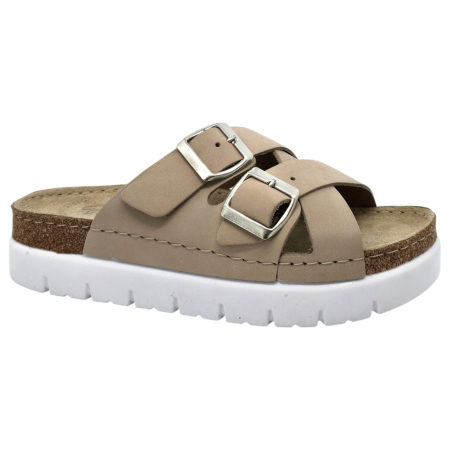 Încălțăminte cu talpă ortopedică - Papuci Doss 618 bej - dama