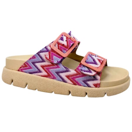 Încălțăminte cu talpă ortopedică - Papuci Dr Feet 16019 roz cu imprimeu - dama