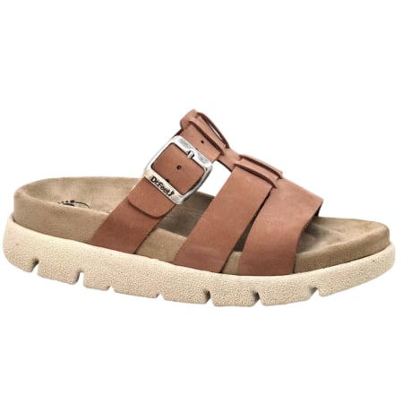 Încălțăminte cu talpă ortopedică - Papuci Dr Feet 16030 maro deschis - dama