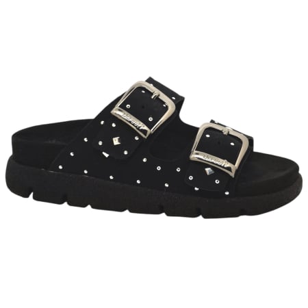 Încălțăminte cu talpă ortopedică - Papuci Dr Feet 16034 negru - dama