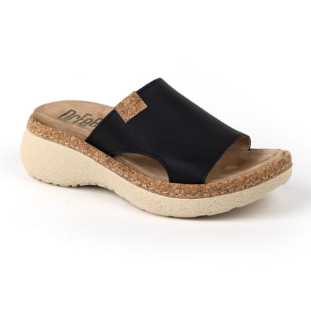 Încălțăminte cu talpă ortopedică - Papuci Dr Feet 21005 negru - dama