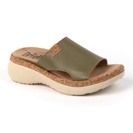 Încălțăminte cu talpă ortopedică - Papuci Dr Feet 21005 verde oliv - dama