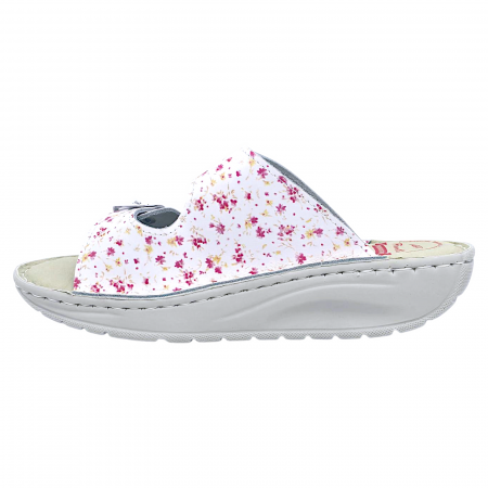 Papuci Piumetta 6273 alb cu floricele - dama [1]