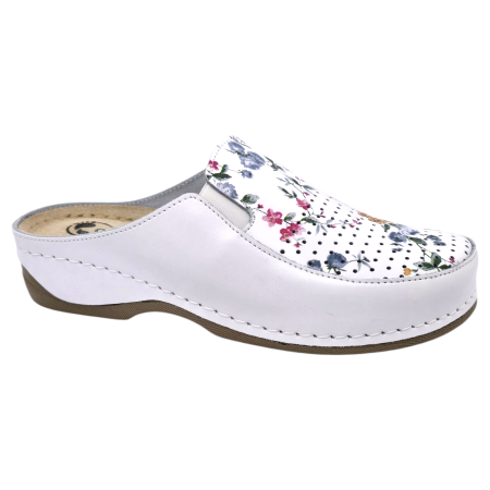 Saboti medicali - Saboti Dr Feet 2106 flori alb - dama