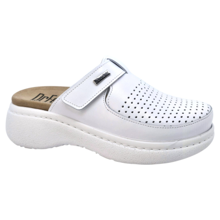 Încălțăminte cu talpă ortopedică - Saboti Dr Feet 21301 alb - dama
