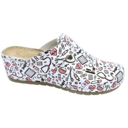 Încălțăminte cu talpă ortopedică - Saboti medicali Doss 240 medical pink - dama