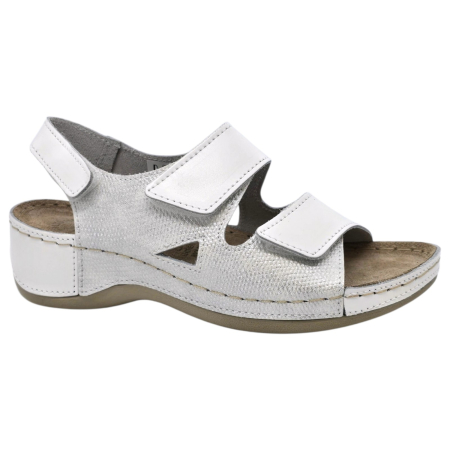 Sandale - Sandale Doss 338 alb cu argintiu - dama