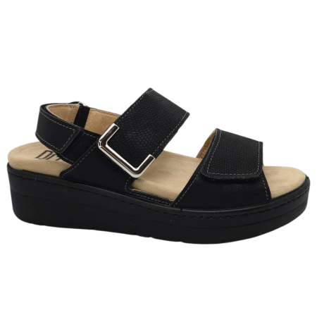 Încălțăminte cu talpă ortopedică - Sandale Dr Feet 10016 negru - dama