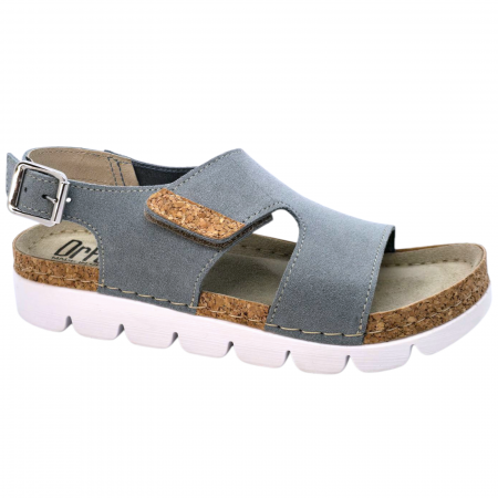 Sandale damă - Dr Feet - Sandale Dr Feet 9016 albastru deschis cu detalii de pluta - dama