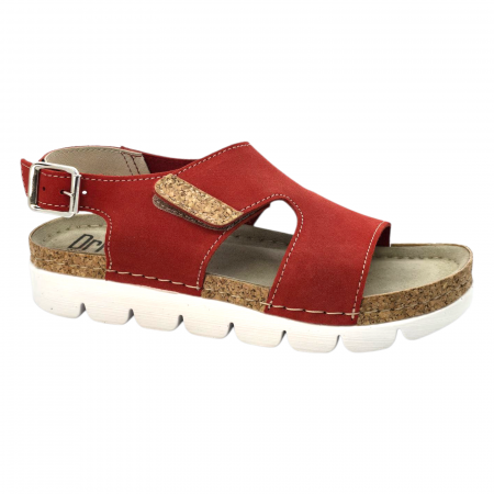 Sandale damă - Dr Feet - Sandale Dr Feet 9016 rosu cu detalii de pluta - dama