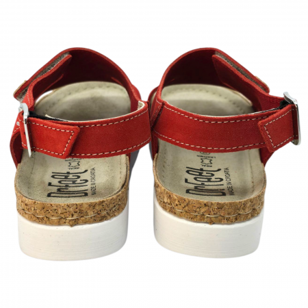 Sandale Dr Feet 9016 rosu cu detalii de pluta - dama [3]
