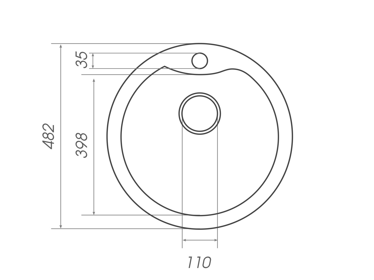 Chiuveta de bucătărie Elefant Premium Turas 480 , Alb 482 mm [1]