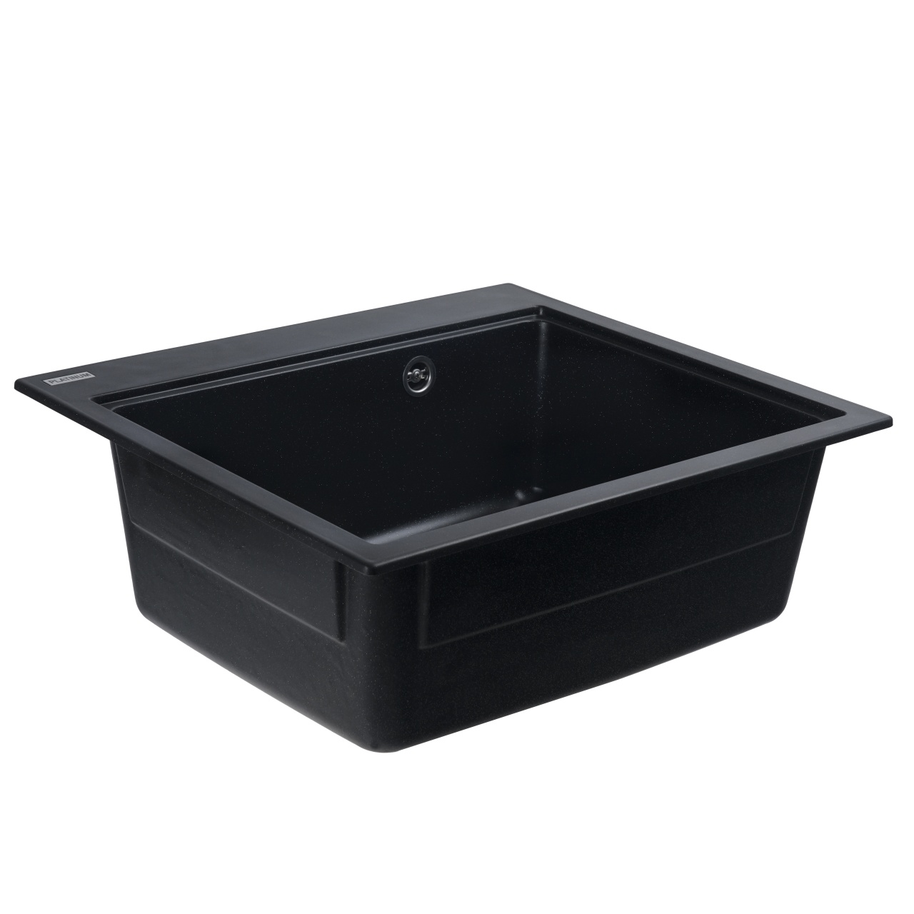 Chiuvetă din compozit de granit pentru bucătărie ELEFANT PREMIUM 5852 VESTA Negru metalic 580 x 518 mm [5]