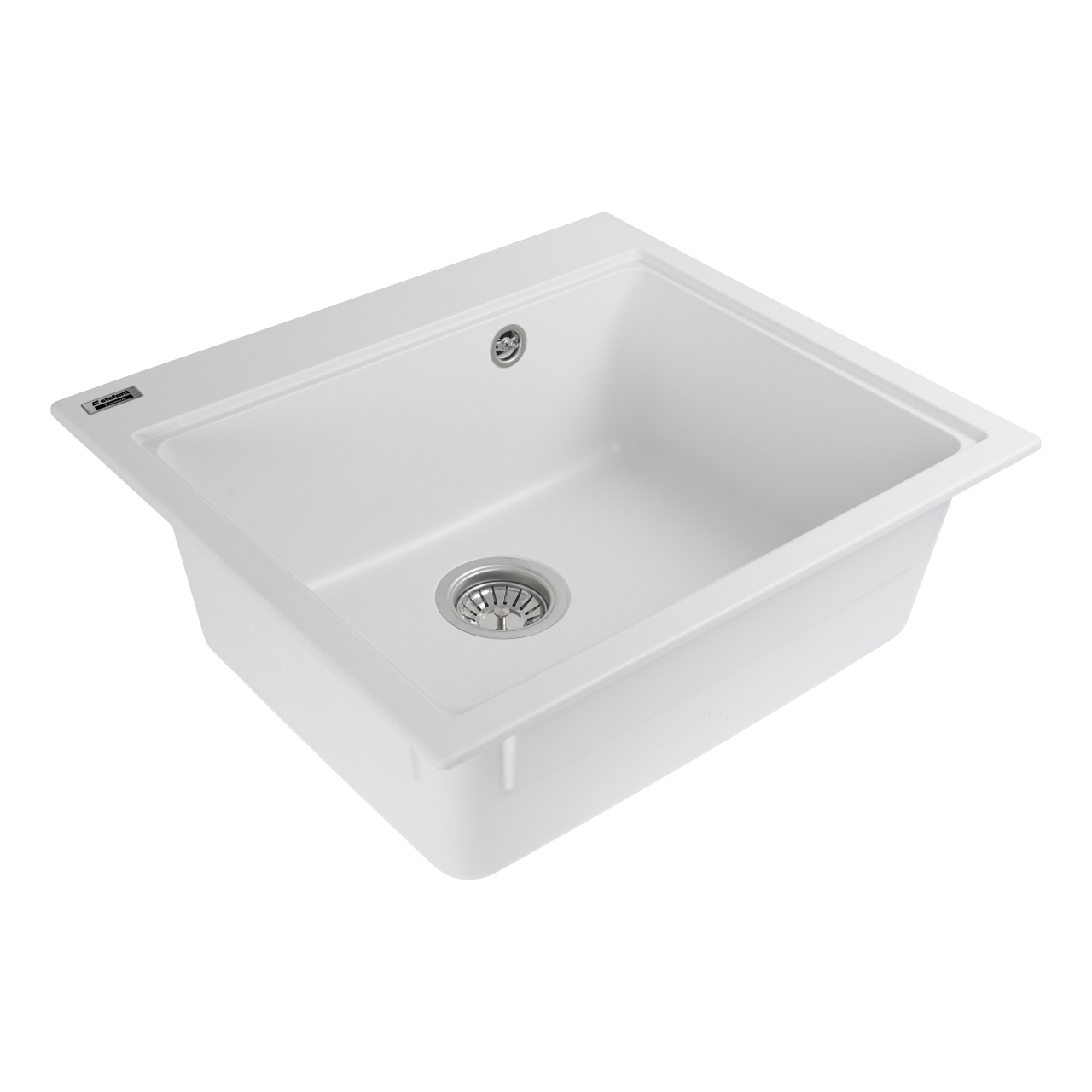 Chiuvetă din compozit de granit pentru bucătărie ELEFANT PREMIUM 5852 VESTA Alb 580 x 518 mm [2]