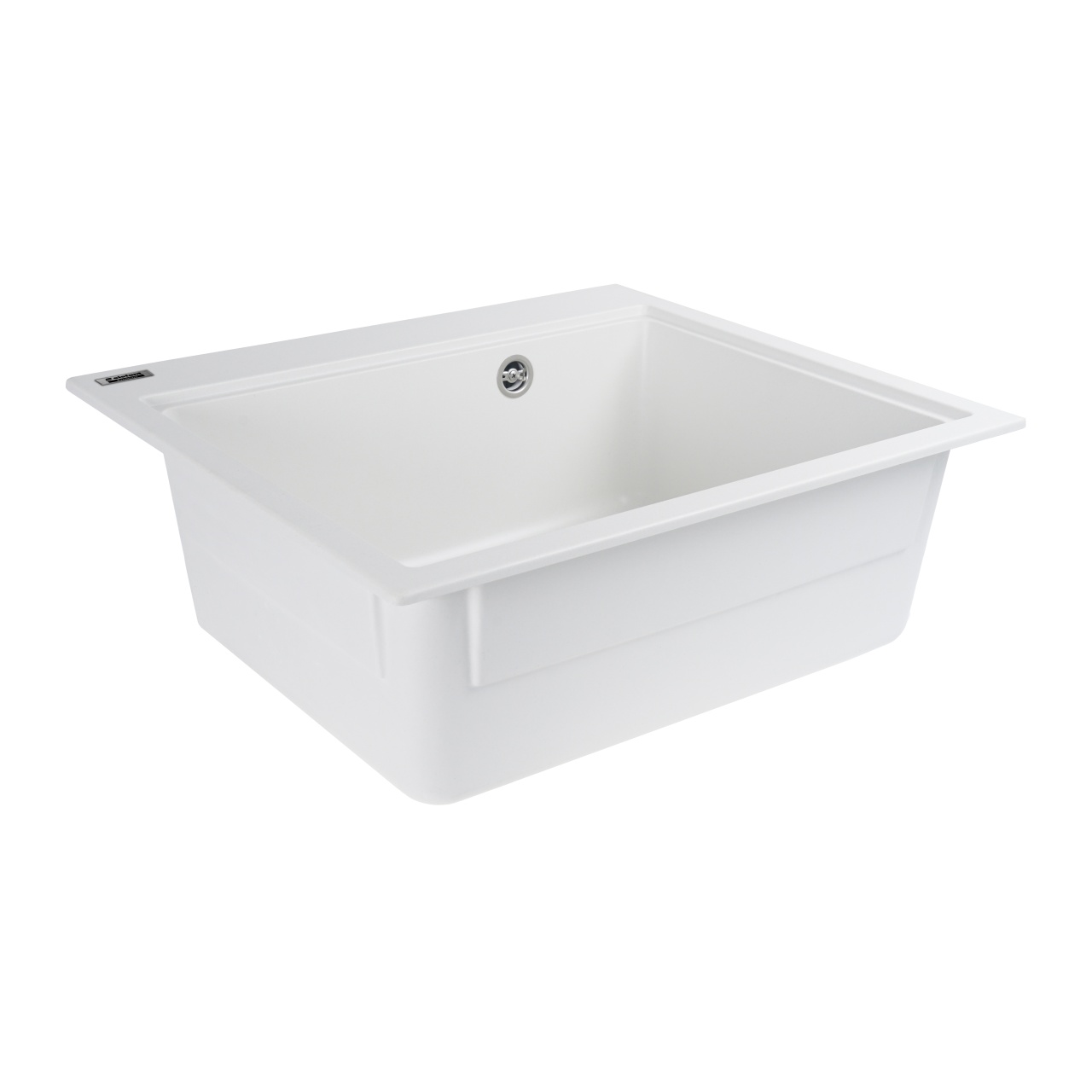 Chiuvetă din compozit de granit pentru bucătărie ELEFANT PREMIUM 5852 VESTA Alb 580 x 518 mm [3]