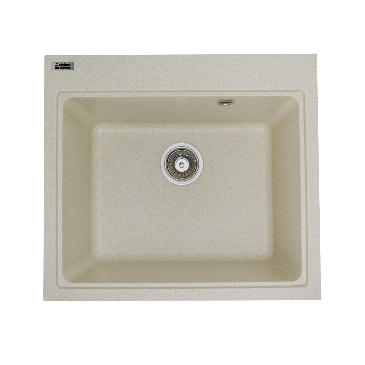 Instalatii sanitare - Chiuvetă din compozit de granit pentru bucătărie ELEFANT PREMIUM 5852 VESTA Nisip bej 580 x 518 mm