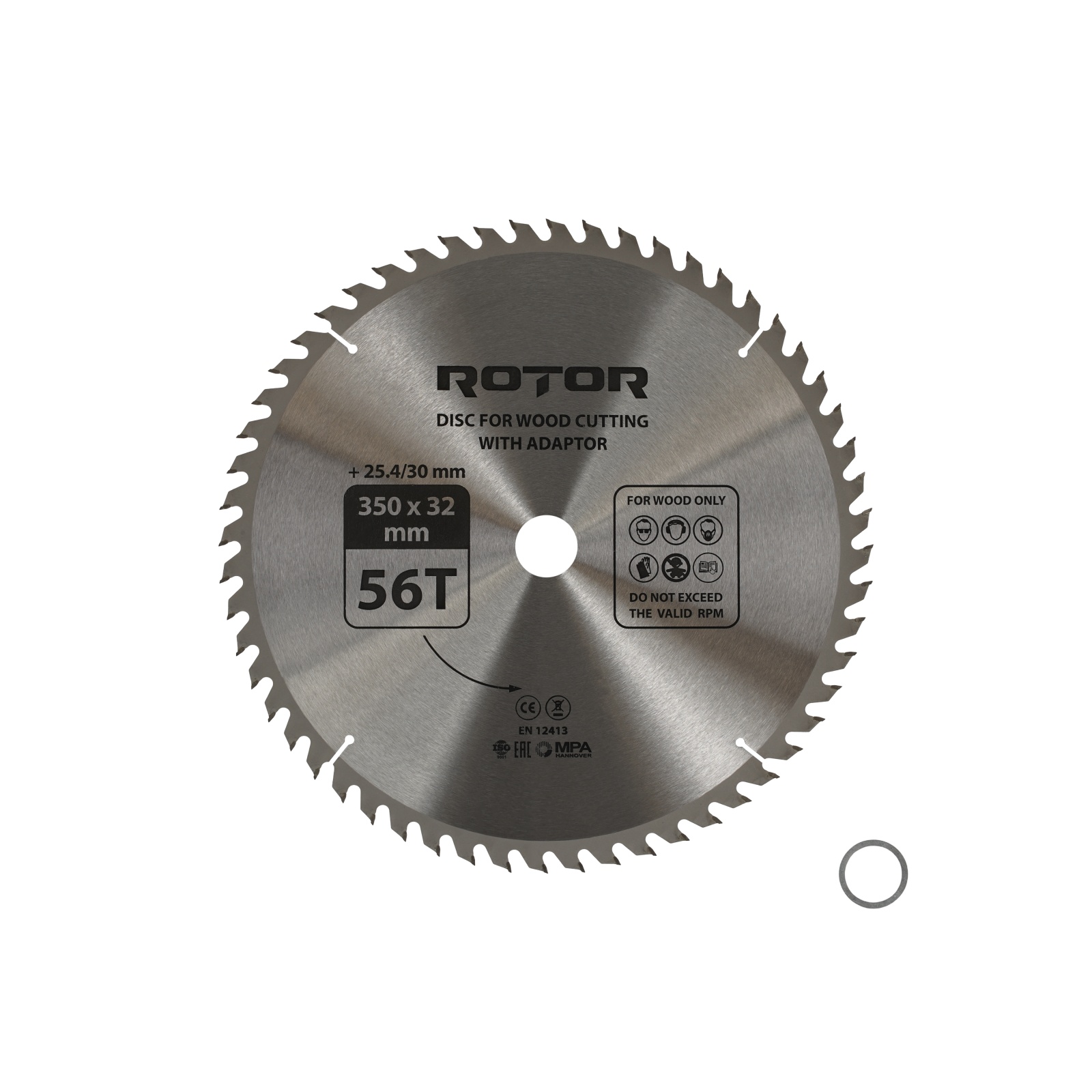 Scule si Unelte - Disc taiat lemn ROTOR 350*32/30/25,4 cu adaptor 56T