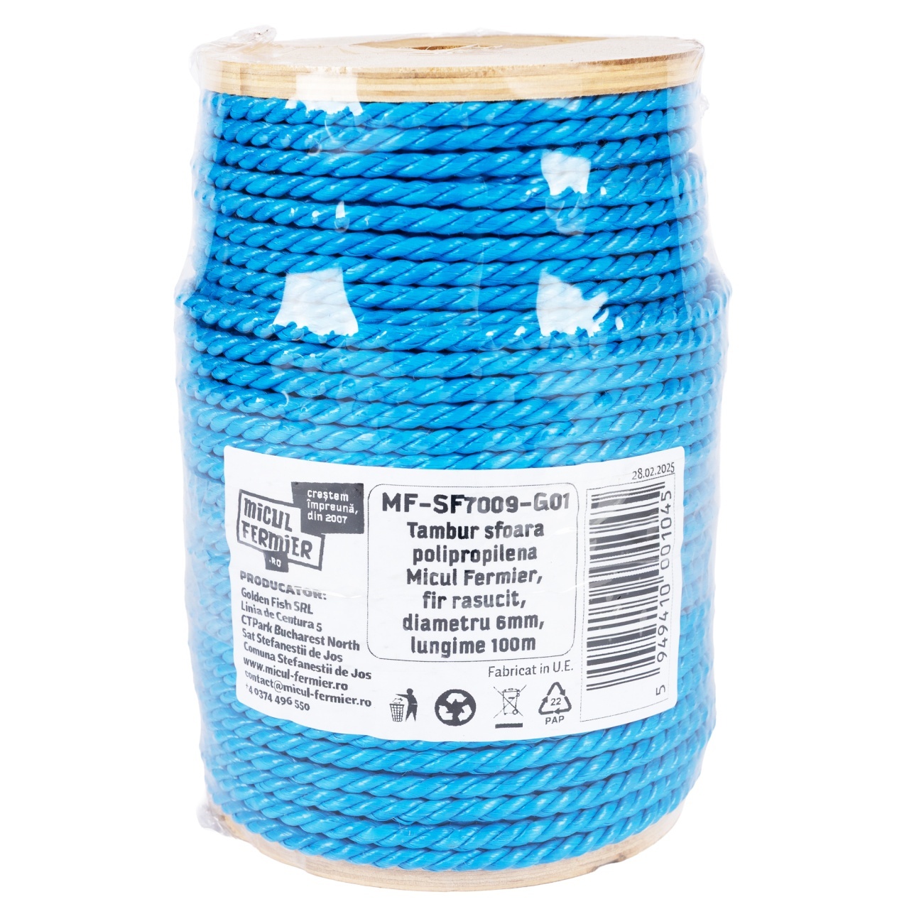 Tambur sfoara polipropilena Micul Fermier, fir rasucit, diametru 6mm, lungime 100m [1]