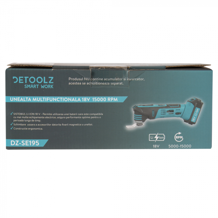 Unealta multifunctionala Detoolz DZ-SE195, Taietor, Razuitor, Slefuitor, pe acumulator (fara acumulator si incarcator) [8]