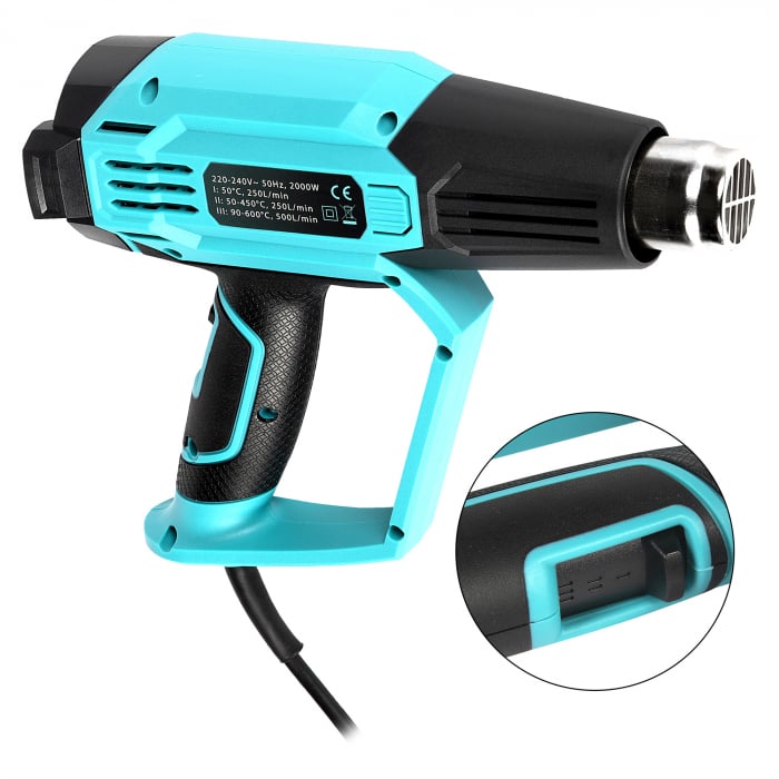 Pistol electric cu aer cald Detoolz DZ-SE146, 2000W, 3 trepte refulare, 600ᵒC [3]
