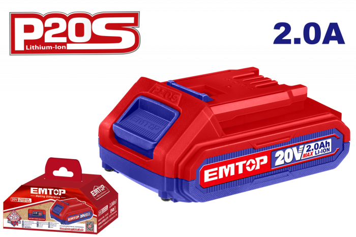 1 x Acumulator 2.0Ah litiu-ion, P20S - EBPK2001, EMTOP