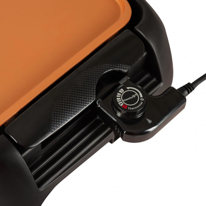 Gratar electric Hausberg HB535, 1250W, 46x31x75cm, fara fum, Negru/Maro [3]