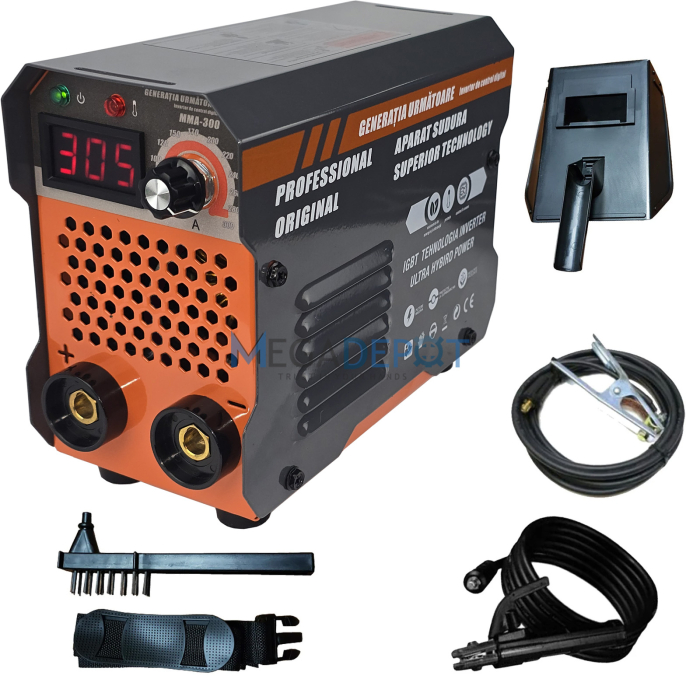 Pachet Aparat de sudura ( Invertor ) Ural MMA 300, Ochelari automati, 4 x Magneti suporti, 1kg electrozi, Cablu 3m, Afisaj Digital, Next Generation [2]