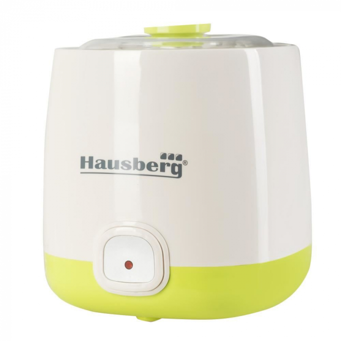 Aparat pentru preparat iaurt natural HAUSBERG HB-2190, 20W, Capacitate 1L, Alb/Verde [2]