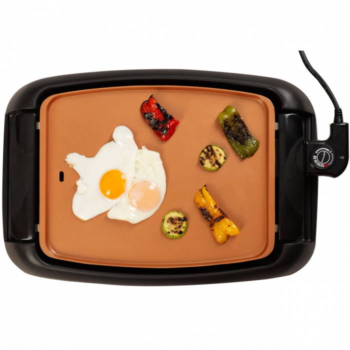 Gratar electric Hausberg HB535, 1250W, 46x31x75cm, fara fum, Negru/Maro [2]