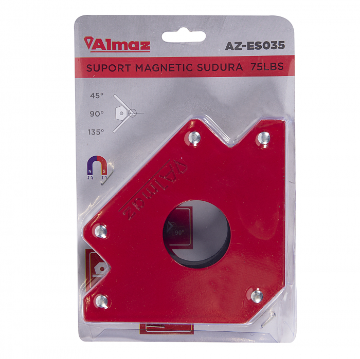 Suport magnetic sudura Almaz AZ-ES035, 75lbs, Rosu [2]