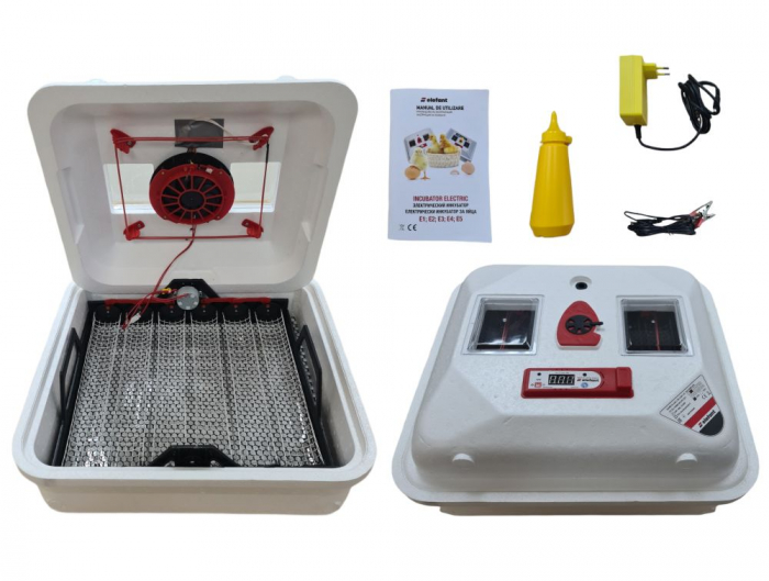 Incubator oua ELEFANT E4, 50W, 220V/12V, 30-40C, Senzor umiditate, Intoarcere automata [3]
