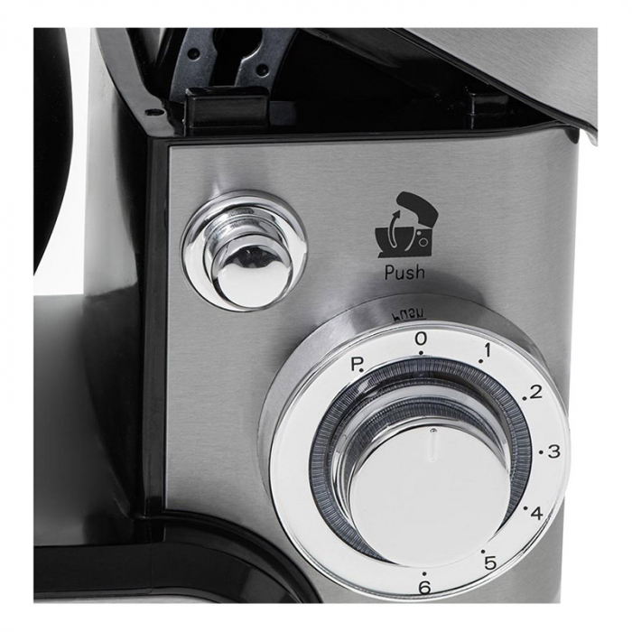 Mixer cu bol inox Voltz V51115F, 1600W, 6 viteze, Bol inox 5L, Tel/Carlig/Paleta/Spatula, Argintiu [5]