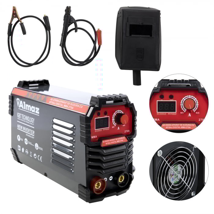 Aparat de sudura tip invertor Almaz AZ-ES004, MMA270, Afisaj digital, accesorii incluse [4]