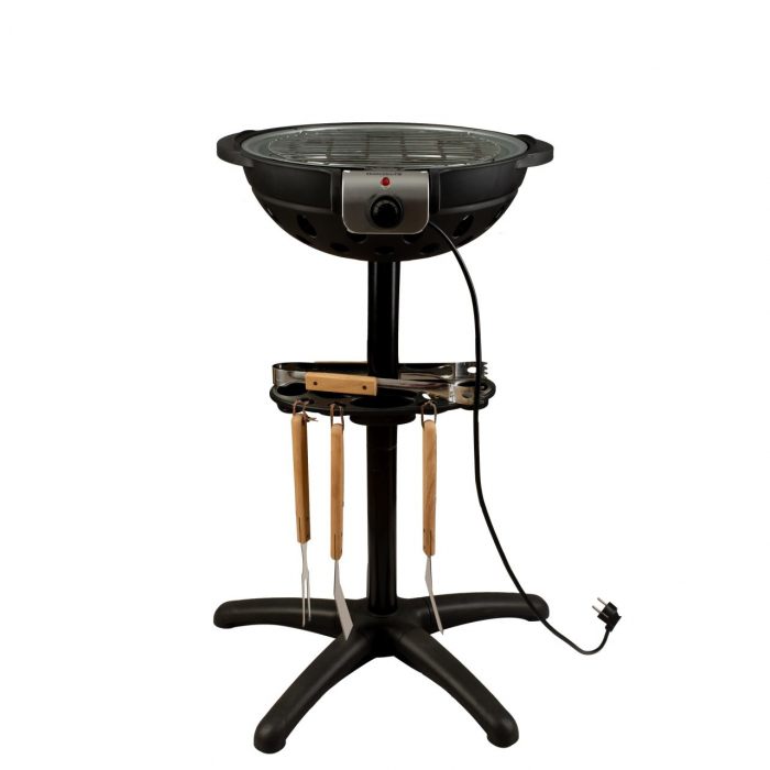 Gratar Electric HAUSBERG HB540, 1600 W, 34cm, 5 trepte temperatura, 4 accesorii gratar incluse, Negru [3]