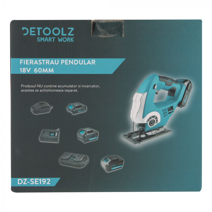 Fierastrau pendular Detoolz DZ-SE192, 18V, 14 mm, 0÷2600rpm, cu perii, pe acumulator (fara acumulator si incarcator incluse) [10]