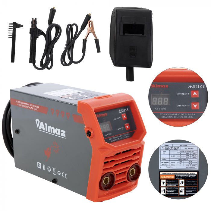 Aparat de sudura tip invertor Almaz AZ-ES006, TB 250S, Afisaj digital, accesorii incluse [5]