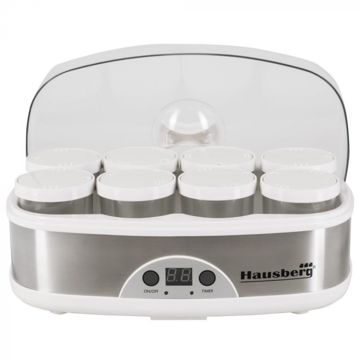 Aparat de preparat iaurt Hausberg HB-2192, 50W, Display LED, 8 Recipiente 200ml [2]