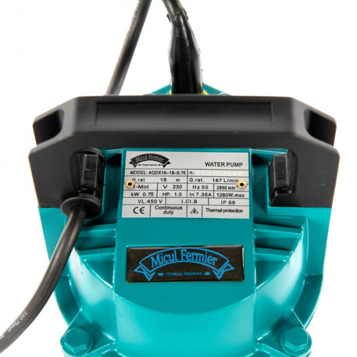 Pompa apa submersibila, Micul Fermier, QDX10-18M 0.75KW 2, 750w, 167l/min, bobinaj cupru [4]