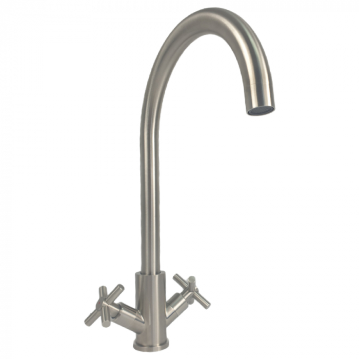 Baterie pentru bucatarie MIXXUS DVE-011 din otel inoxidabil, dubla comanda, racorduri incluse [2]