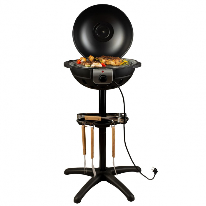 Gratar Electric HAUSBERG HB540, 1600 W, 34cm, 5 trepte temperatura, 4 accesorii gratar incluse, Negru [2]