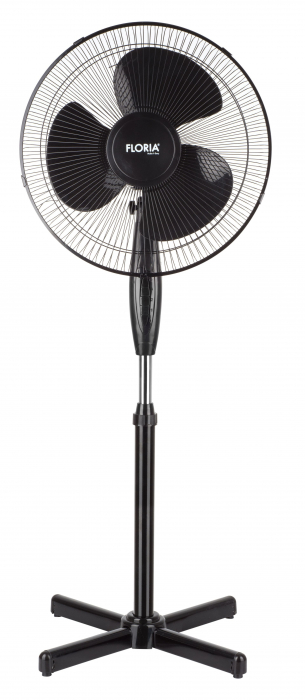 Ventilator Floria ZLN3262, 45W, 3 Viteze, Diametru 40cm, cu picior, Negru