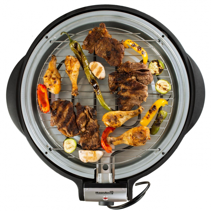 Gratar Electric HAUSBERG HB540, 1600 W, 34cm, 5 trepte temperatura, 4 accesorii gratar incluse, Negru [4]