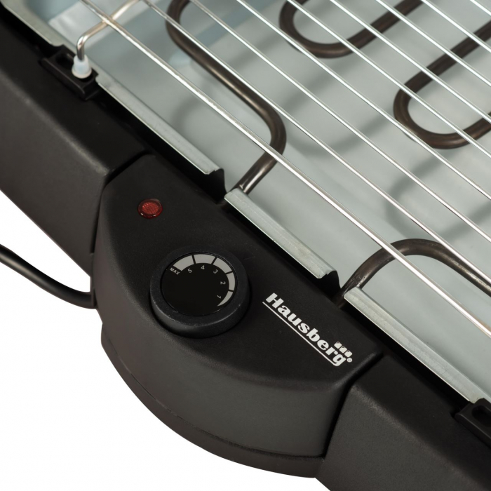 Gratar electric Hausberg HB523, 2000W , 50.5x36cm, Termostat, Negru [3]