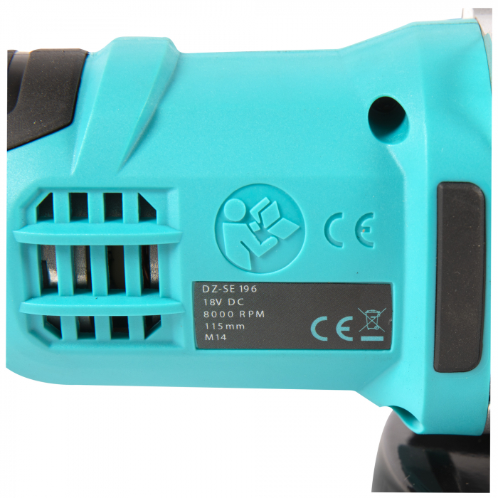 Polizor unghiular Detoolz DZ-SE196, Ø115mm, 18V, 8000RPM, cu perii, fara acumulator si incarcator incluse [5]