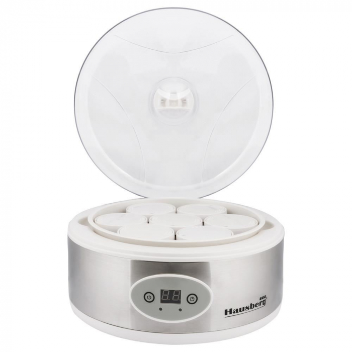 Aparat de preparat iaurt Hausberg HB-2191, 50W, Display LED, 7 Recipiente 200ml [2]