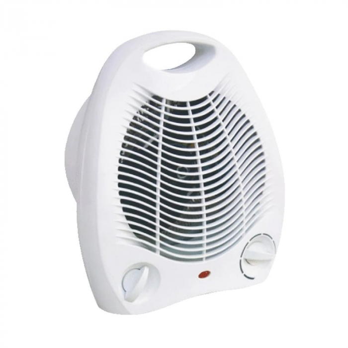 Aeroterma portabila cu ventilator Rosberg, 2000W, 3 trepte putere, aer cald rece, Protectie la supra-incalzire, Alba